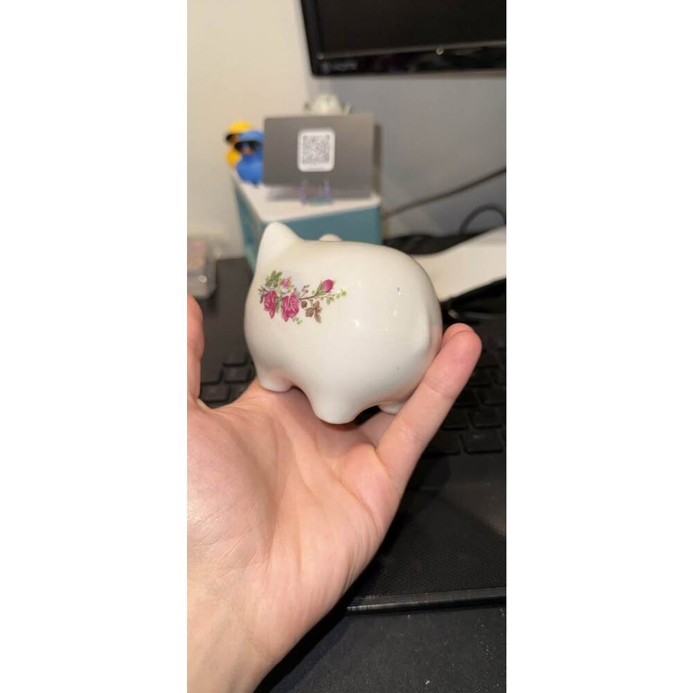 Floral Ceramic Piggy Bank - Picture 2 of 5